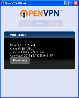 SSLVPN接続中の画面